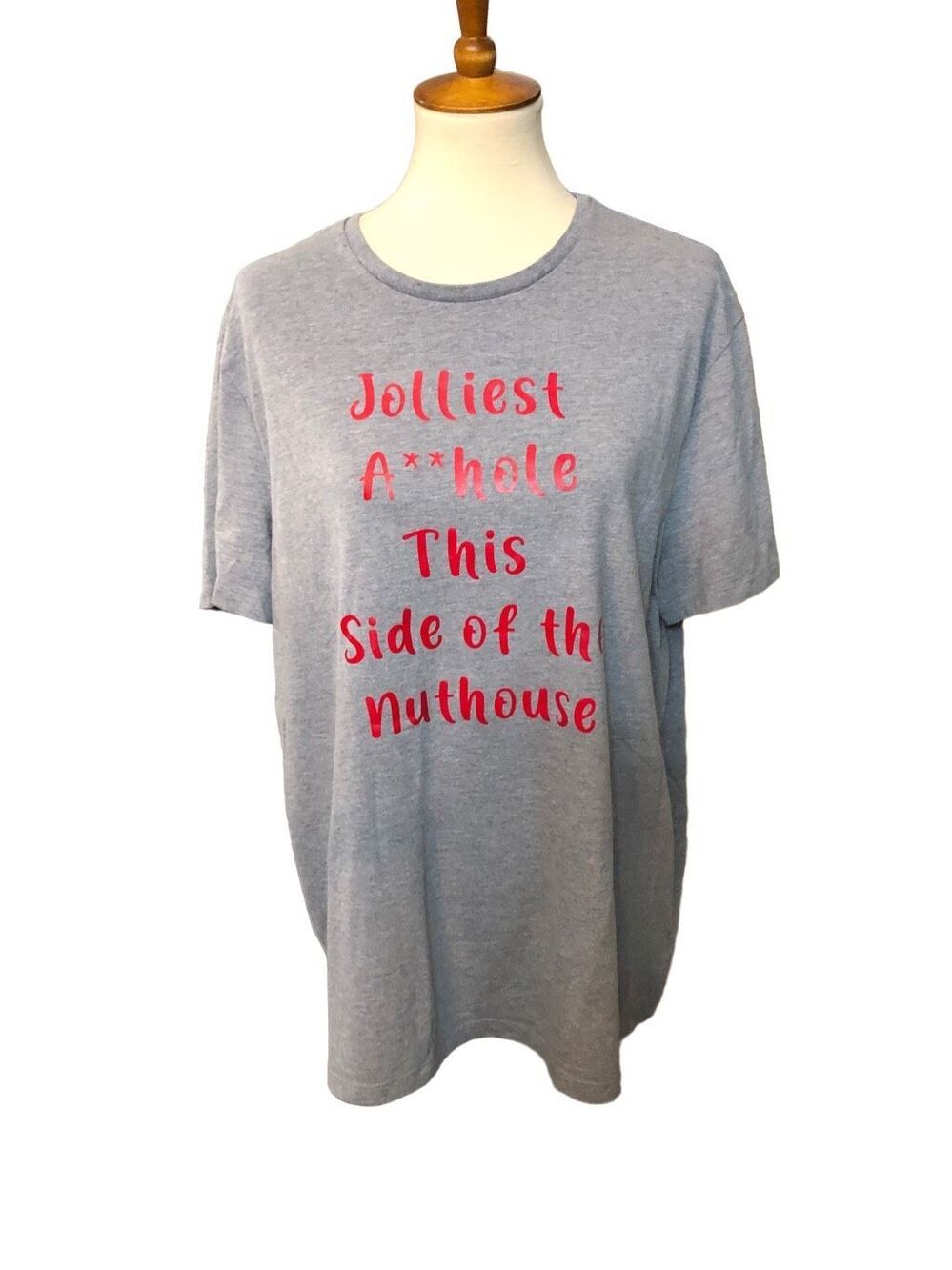 Men’s gray Christmas gray tee shirt shirt sleeve graphic red letters Christmas s
